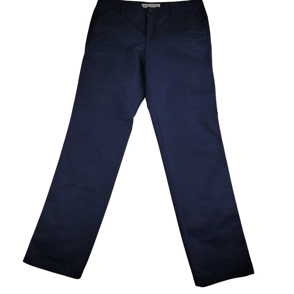 Amazon Essentials Womens Navy Blue Straight Leg Chino Pants Size 10 Stretch